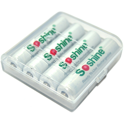 Минипальчиковые аккумуляторы Soshine 1000 mAh RTU + бокс для хранения. LSD. Цена за уп. 4 шт.