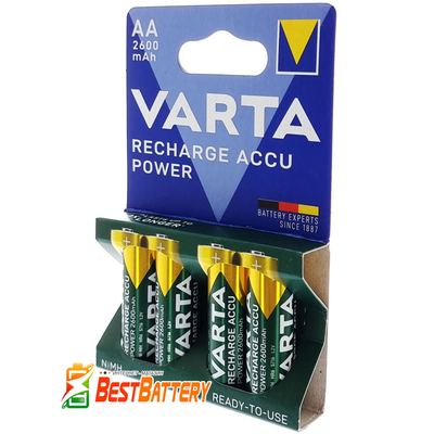 Varta Pro 2600 mAh Recharge Accu Power в блистере (5716). АА аккумуляторы Varta повышенной ёмкости. RTU.