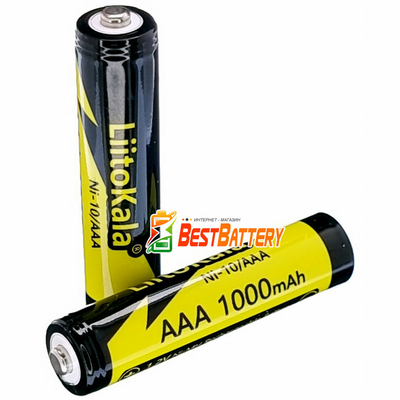 Аккумуляторы ААA Liitokala Ni-10 1000 mAh 4 шт. в Боксе, Ni-Mh, 1.2V. LSD, RTU. Цена за уп. 4 шт.