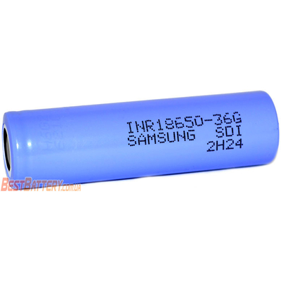 Аккумулятор Samsung INR 18650 36G 3600 mAh Li-ion 3.7В, 10А, без защиты (промышленный АКБ).