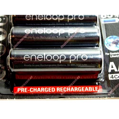 Panasonic Eneloop Pro AA 2550 mAh (min 2450 mAh) BK-3HCCE японские аккумуляторы Eneloop 4-го поколения в оригинальном блистере. Цена за уп. 4 шт.