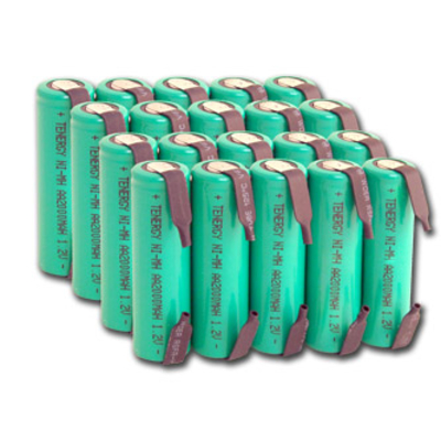 Пальчиковые АА аккумуляторы Tenergy 2000 mAh Solder Tags - с лепестками под пайку. Цена за 1 шт.