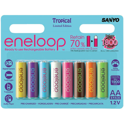 Sanyo Eneloop Tones Tropical (Limited edition) 8 шт. в оригинальном блистере.