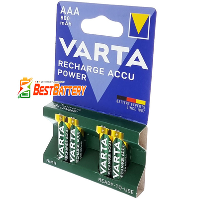 Varta 800 mAh Recharge Accu Power в блистере. Минипальчиковые аккумуляторы Varta.