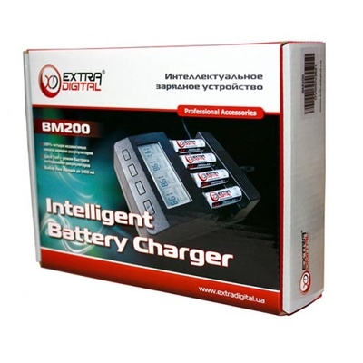 Зарядное устройство EXTRADIGITAL BM 200   4 аккумулятора Extradigital 2800 mAh