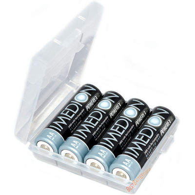 Пальчиковые LSD аккумуляторы Powerex Imedion 2400 mAh в пластиковом боксе. Цена за уп. 4 шт.