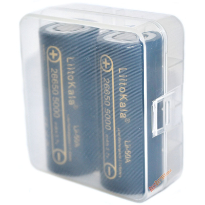 Пластиковый бокс Soshine для хранения 2 шт. Li-Ion аккумуляторов формата 26650 (SBC-015).