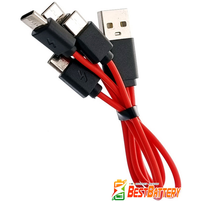 Кабель 4 в 1: розгалужувач USB в 4 USB Type C - заряджайте одночасно до 4-х АКБ та інших пристроїв.