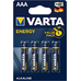 Минипальчиковые щелочные батарейки Varta Energy AАА / LR03 (4103), 1.5В. Цена за уп. 4 шт. Alkaline.