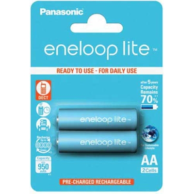 Пальчиковые АА аккумуляторы Panasonic Eneloop Lite (min 950 mAh) BK-3LCCE - 3000 циклов заряд/разряд! Цена за уп. 2 шт.