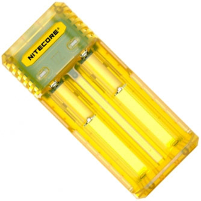 Зарядное устройство Nitecore Q2 желтого цвета (Juicy Mango) для Li-Ion / IMR аккумуляторов. Ток 2А.