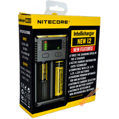 Универсальное зарядное устройство Nitecore Intellicharger NEW i2 для Li-Ion / IMR, Ni-Mh / Ni-Cd аккумуляторов.