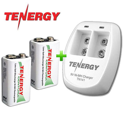 Зарядний пристрій Tenergy TN 141 та 2 акумулятори Крона Tenergy Centura LSD 200 mAh.