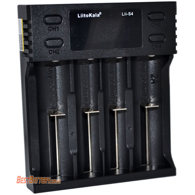Универсальное зарядное устройство LiitoKala Lii-S4 для АА, ААА, 18650, 16340, 21700 и др. с цифровым дисплеем.