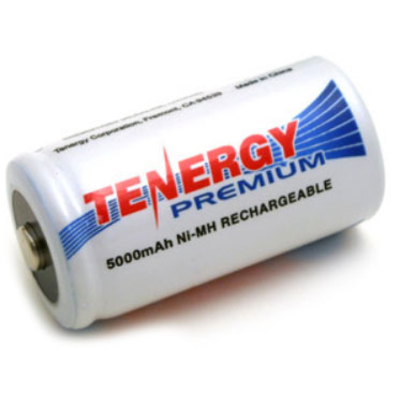 Аккумуляторы размера С (R14) Tenergy Premium на 5000 mAh (Ni-Mh). Высокая ёмкость. Цена за 1 шт.