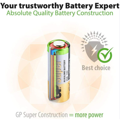 Батарейка лужна GP 23A (MN21) Super Alkaline High Voltage, 12V, блістер. Для пультів. Ціна за уп. 5 штук.