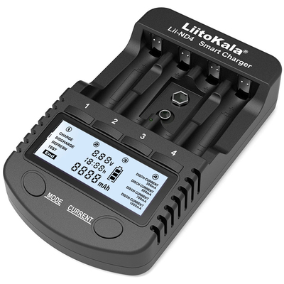 Зарядное устройство Liitokala Lii-ND4 для пальчиковых, минипальчиковых аккумуляторов и аккумуляторов Крона + USB.