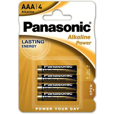 Минипальчиковые щелочные батарейки Panasonic Alkaline Power AАА (LR03), 1.5V. 4 шт. в блистере. Цена за уп. 4 шт.