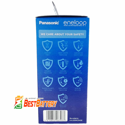 Комплект Panasonic Eneloop BQ-CC55E SmartPlus Colour LED + 4 аккумулятора Eneloop 2000 BK-3MCDE. Eco Box.