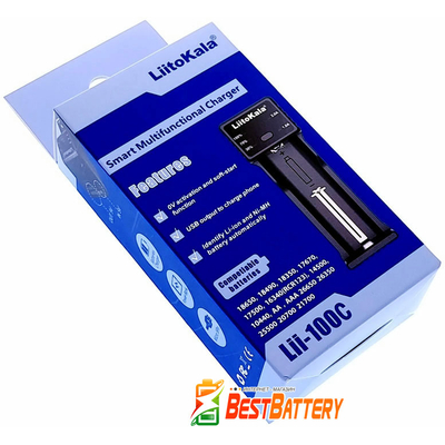 Комплект: зарядное устройство LiitoKala Lii-100C + USB Блок питания S520 на 2A. Для Li-Ion, Ni-Mh/Ni-Cd АКБ.