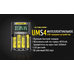 Nitecore UMS4 - універсальне швидке ЗУ для Ni-Mh/Ni-Cd/Li-Ion/IMR/LiFePO4 (3.2-4.35V) АКБ на 4 канали. LCD, USB QC 2.0, 4A.