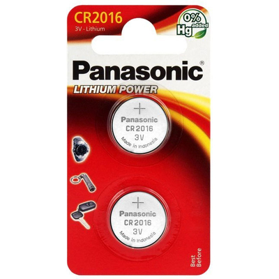 Батарейка литиевая Panasonic Litium Power CR 2016 EL 3V. Цена за уп. 2 шт.