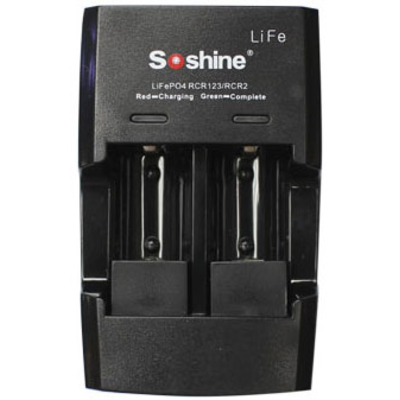Зарядное устройство Soshine S5-Fe для 3,0В (3,2В) LiFePO4 аккумуляторов 16340 (RCR123), 17335, RCR2/15266. USB-C.