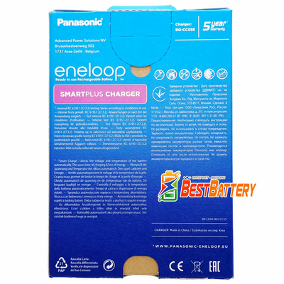 Зарядний пристрій Panasonic Eneloop BQ-CC55E SmartPlus LED для АА та ААА на 4 канали, швидка зарядка, Eco Box.
