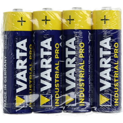 Пальчиковые щелочные батарейки Varta Industrial PRO АА / LR6 (4006), 1.5В. Цена за уп. 4 шт. Германия.