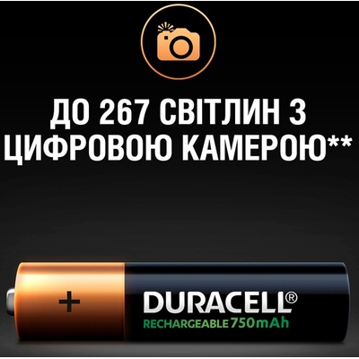 Минипальчиковые аккумуляторы Duracell 750 mAh Rechargeable 4 шт. в блистере, ААА, LSD, RTU.