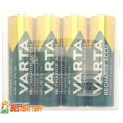Varta Pro 2600 mAh Recharge Accu Power 4 шт. у боксі. АА аккумулятори Varta підвищеної ємності.