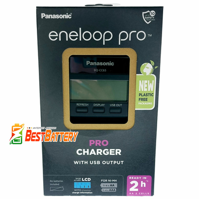 Зарядний пристрій Panasonic Eneloop BQ-CC65 Eco Box, PRO Charger. Інтелектуальне з LCD дисплеєм та USB.