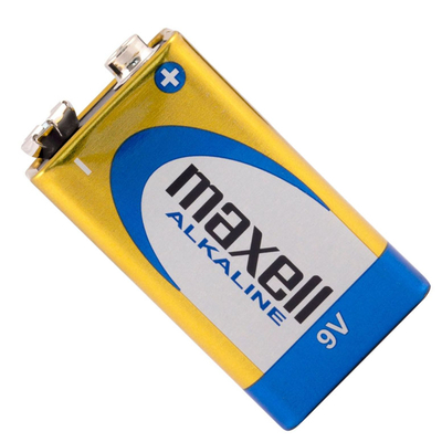Щелочная батарейка Крона 9V Maxell Alkaline 6F22 в блистере. Цена за 1 шт.