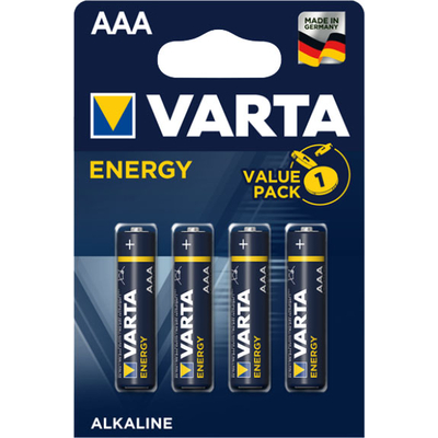 Мініпальчикові лужні батареї Varta Energy AАА/LR03 (4103), 1.5В. Ціна за уп. 4 шт. Alkaline.