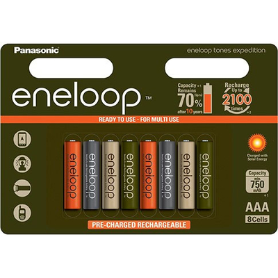 AАА аккумуляторы Panasonic Eneloop Expedition 800 mAh (min 750). Цена за уп. 8 шт.