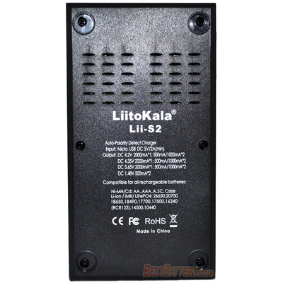 Универсальное зарядное устройство LiitoKala Lii-S2 для АА, ААА, 18650, 16340 и др. с цифровым дисплеем.