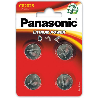 Батарейка литиевая Panasonic Litium Power CR 2025 EL 3V. Цена за уп. 4 шт.