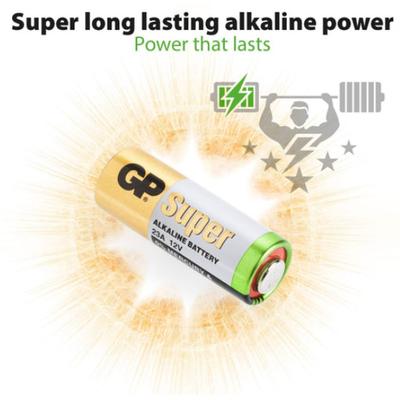 Батарейка щелочная GP 23A (MN21) Super Alkaline High Voltage, 12V, блистер. Для пультов. Цена за уп. 5 шт.