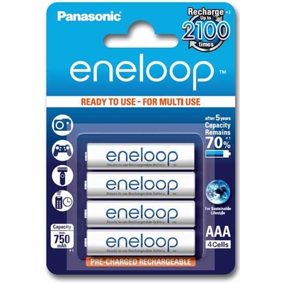 Panasonic Eneloop 800 mAh (min 750 mAh) BK-4MCCE - минипальчиковые аккумуляторы Eneloop 4 поколения в блистере. Цена за уп. 4 шт.