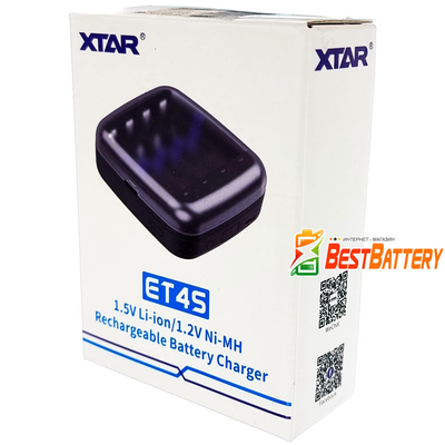 Зарядний пристрій XTar ET4S для AA/AAA акумуляторів 1.5В Li-Ion / 1.2В Ni-MH. USB.
