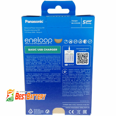 Зарядное устройство Panasonic BQ-CC61E Basic USB Charger Eco Box. USB зарядное для АА и ААА на 4 канала.