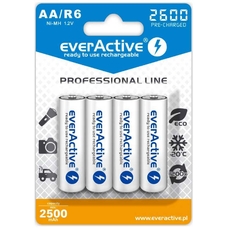 EverActive 2600 mAh в блистере - Professional Line. Высокоёмкие. (AA). Цена за уп. 4 шт.