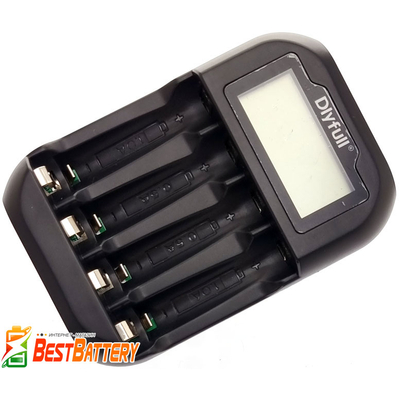 Зарядний пристрій DLY Full UN4 для АА та ААА Ni-Mh/Ni-Cd акумуляторів з LCD дисплеєм, USB.