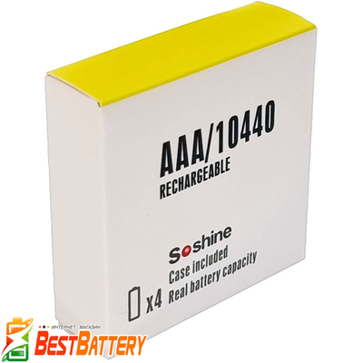 Аккумулятор AАА Soshine USB Type-C 1.5V Li-Ion 600 mWh поштучно. Минипальчиковые АКБ на 1.5 В с USB зарядным. Цена за 1 шт.