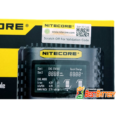 Nitecore UM4 - универсальное ЗУ для Ni-Mh/Ni-Cd/Li-Ion/IMR/LiFePO4 (3.2-4.35V) аккумуляторов на 4 канала. LCD, USB QC 2.0, 3A.