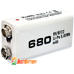 Акумулятор Крона Soshine 9V 680 mAh Li-Ion, підвищена ємність, LSD, RTU. + Бокс.