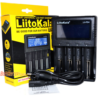 Зарядное устройство LiitoKala Lii-PD4 для АА, ААА, 18650, 16340 и др. аккумуляторов с дисплеем. Ток - 2А.