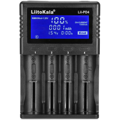 Зарядное устройство LiitoKala Lii-PD4 для АА, ААА, 18650, 16340 и др. аккумуляторов с дисплеем. Ток - 2А.