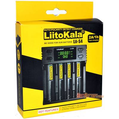 Универсальное зарядное устройство LiitoKala Lii-S4 для АА, ААА, 18650, 16340, 21700 и др. с цифровым дисплеем.