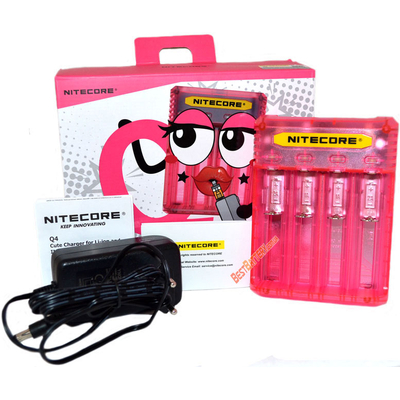 Зарядное устройство Nitecore Q4 розового цвета (Pinky Peach) для Li-Ion / IMR аккумуляторов. Ток 2А.